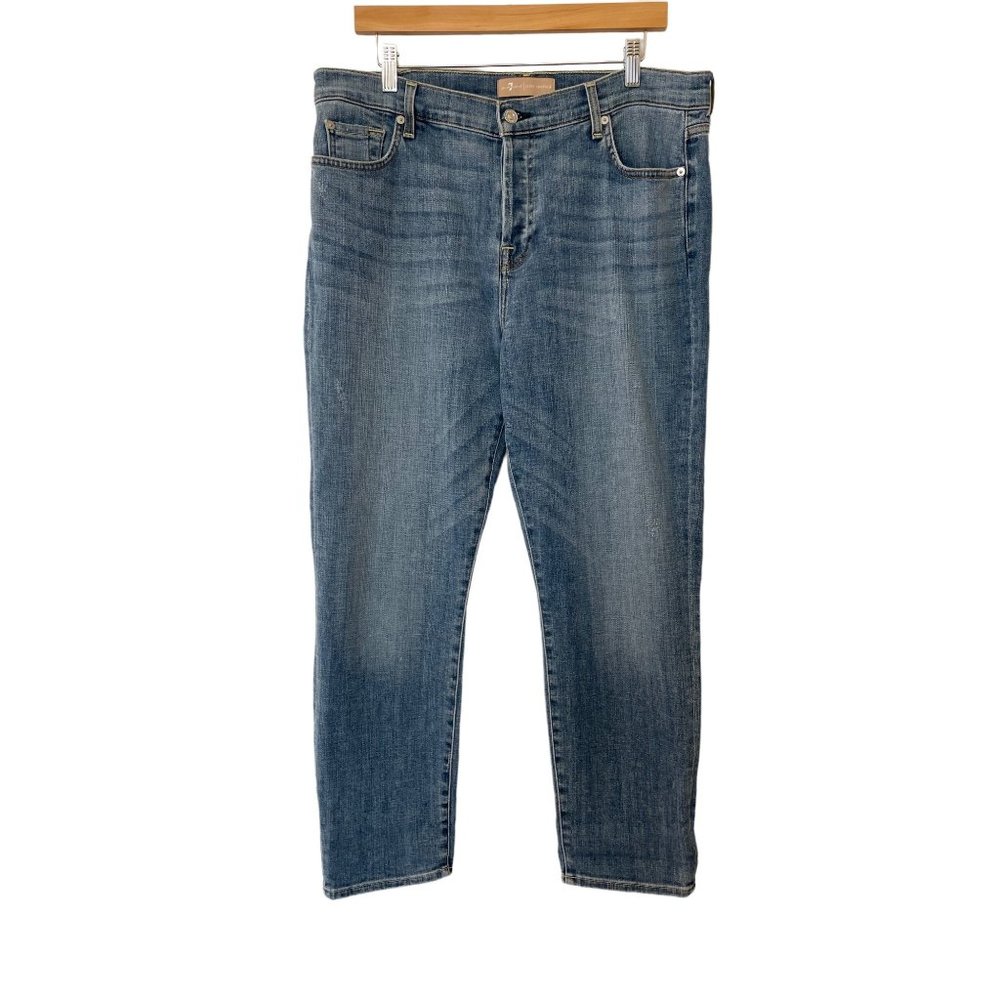 7 for all mankind Womens 32 Luxe Vintage Denim Jeans Light Wash Button Fly Comfy